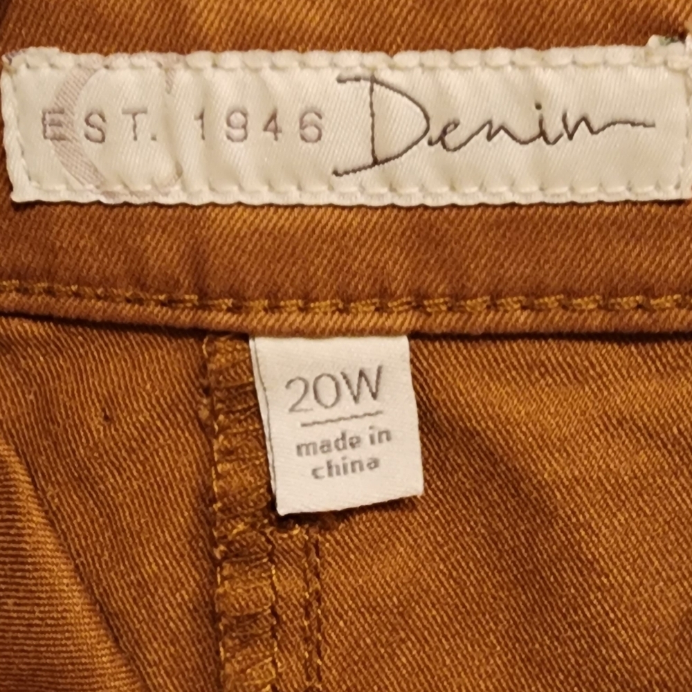 Fringe Hem Denim Midi Skirt Plus Size Tan Western Coastal Cowgirl NWT - Picture 6 of 11